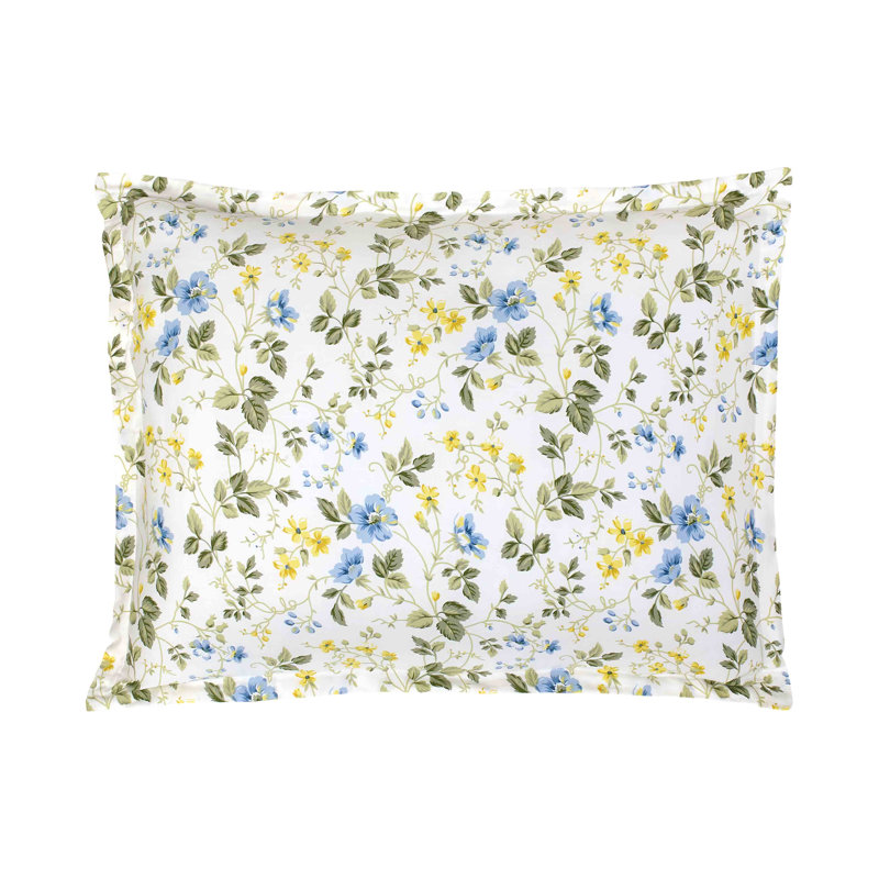 King Blue and Yellow Floral Cotton Duvet Cover Set