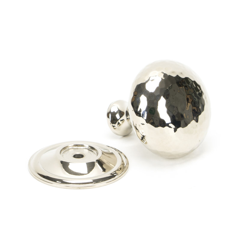 Hammered Mushroom 38mm Diameter Knob, Polished Nickel