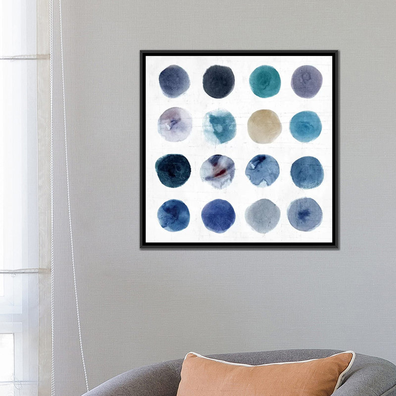" Encompassed Indigo " by Isabelle Z, Black Framed Canvas, 26" H x 26" W x 1.5" D, No Mat