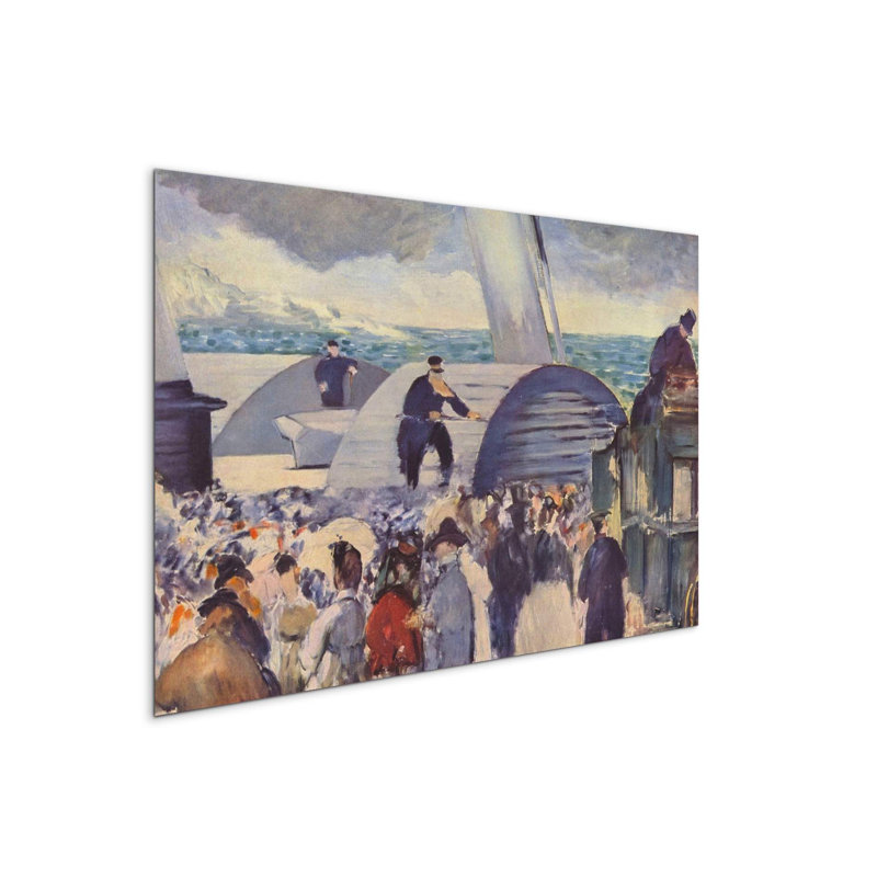 Embarkation of the Folkestone by Manet Édouard 53×80 cm MetalArt Materic Aluminum Satin Effect, Frameless Panel, Lightweight Ready to Hang