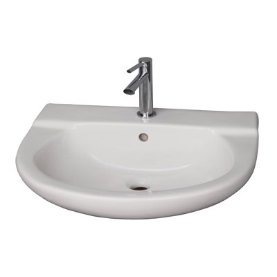 Barclay Jayden 19.38'' White Vitreous China U-Shaped Bathroom Sink with Overflow