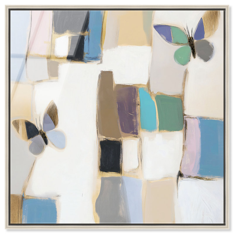 Bejewelled Butterflies High-Gloss Frameless Acrylic Glass Wall Art Abstract Print by Oliver Gal, Ready to Hang, 12 x 12