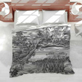 Forest Bedding Nature Motif Comforter Monochrome