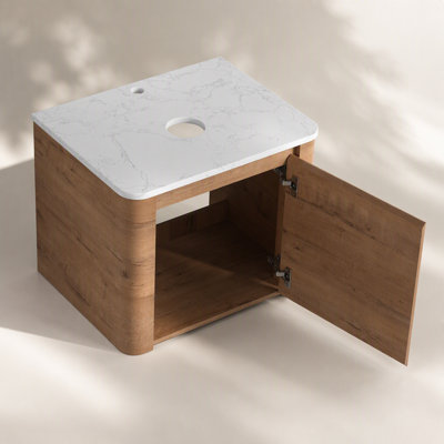 Meuble-lavabo mural 24 po (23-5 / 8 po) et porte à fermeture douce 24 po (KD), contreplaqué (meuble-lavabo seulement, évier non compris)