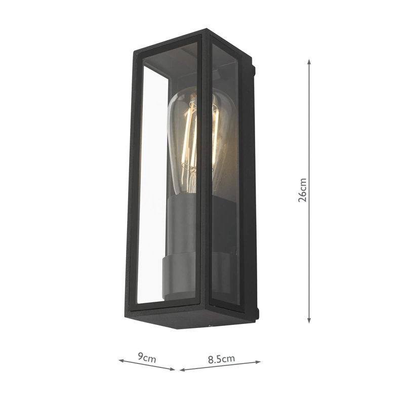 Bodrul Matt Grey 26cm H Outdoor Wall Lantern