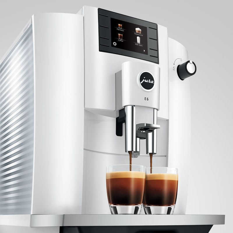 JURA E6 Fully Automatic Coffee & Espresso Machine, Piano White