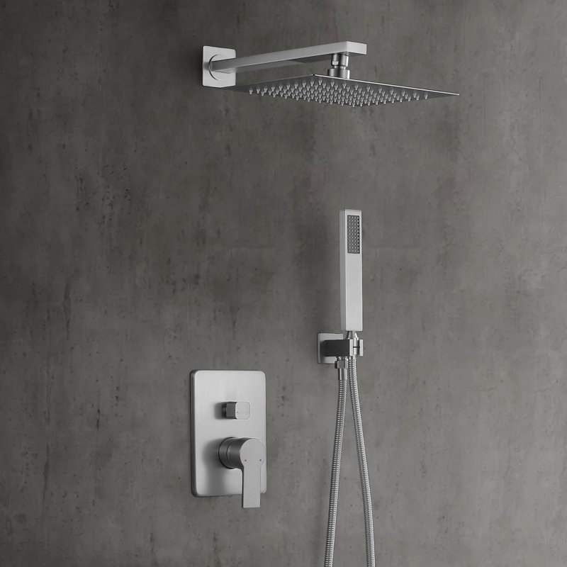 Wall Mounted Complete Shower System with Anti-Scald Pressure Balance Valve, Nickel