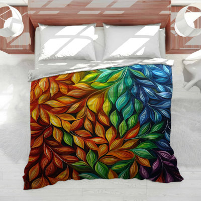 Leaves Bedding Floral Comforter Bohemian
