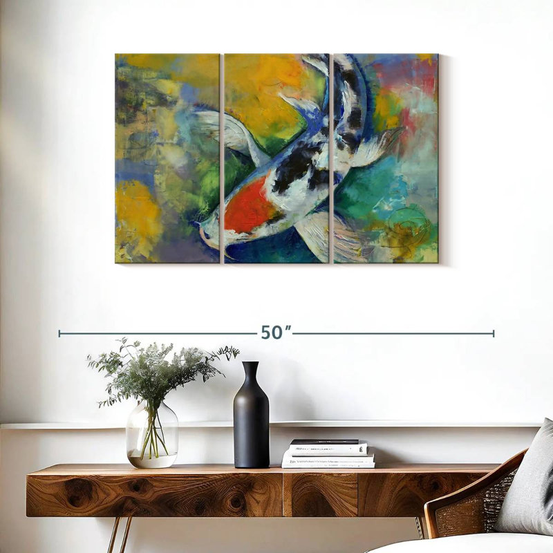 Tancho Sanke Koi, 24" H x 38" W