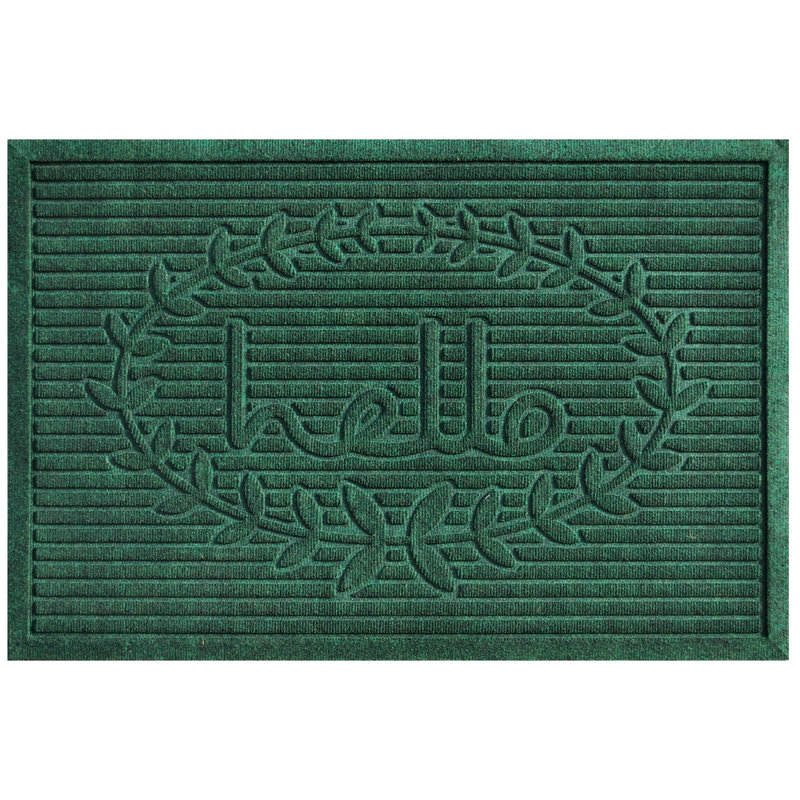 Tapis d'entrée / extérieur Barreto, Rectangle 3 pi x 5 pi, Vert
