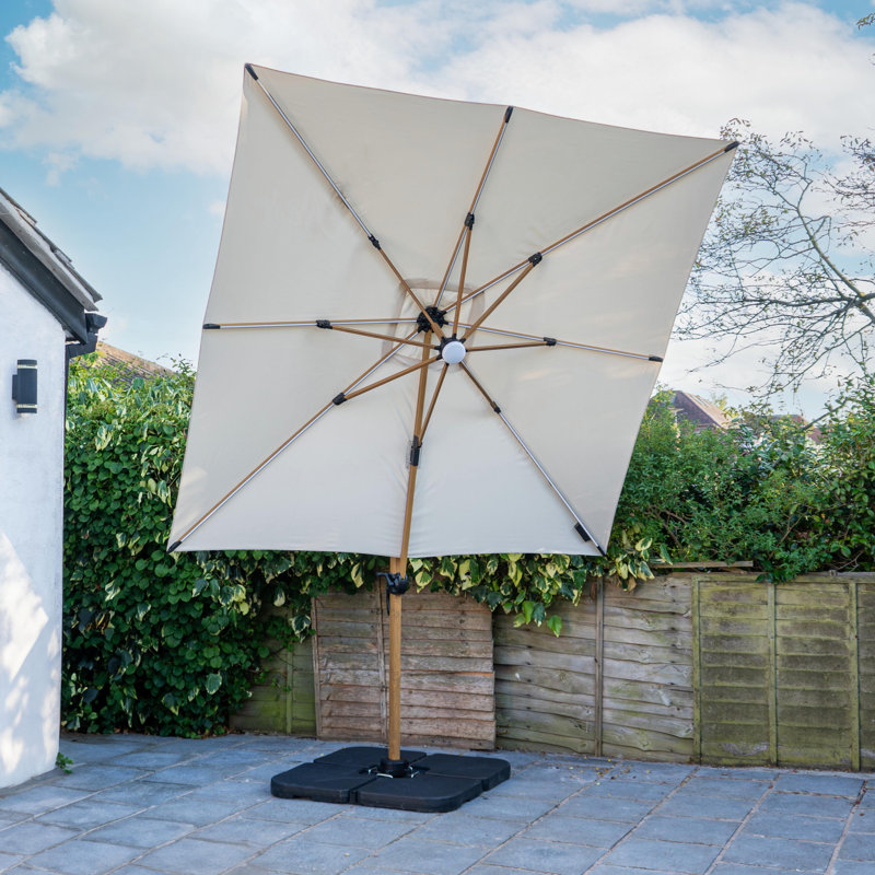 Camora 250cm Lighted Cantilever Parasol, Beige