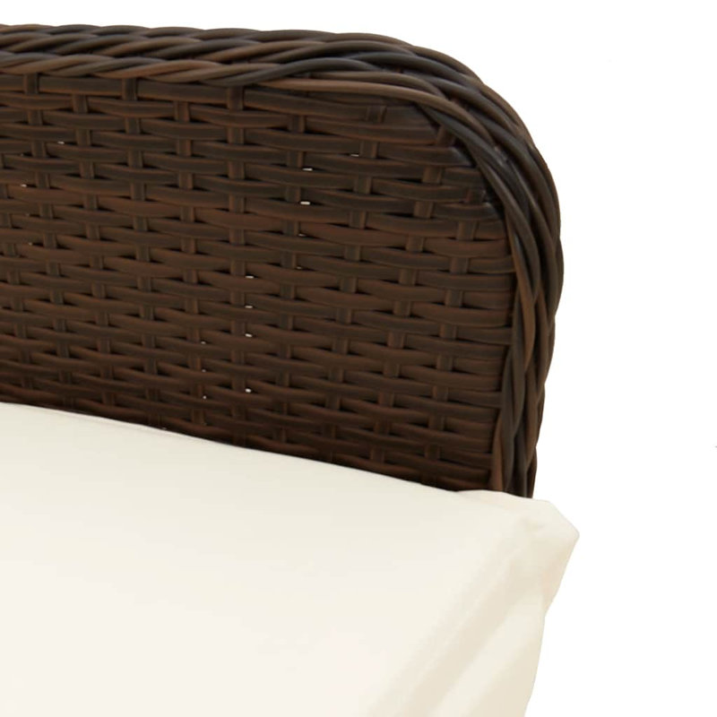  9 Piece Patio Bistro Set With Cushions Brown Poly Rattan, Brown