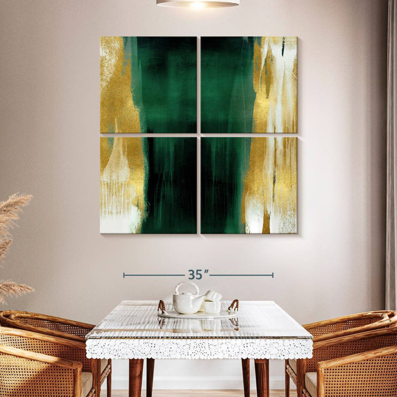 Free Fall Emerald With Gold II, H 45 po x l 45 po