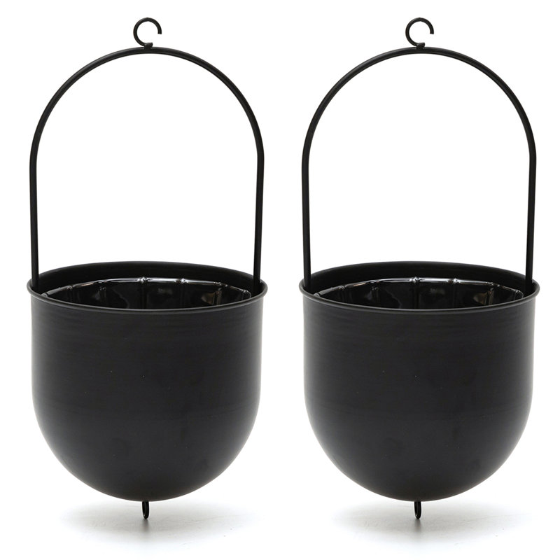 Pot à fleurs suspendu en fer Bhanu, H 14 po x l 6,50 po x P 6,50 po