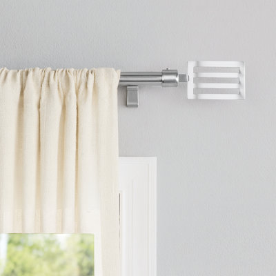 Wave Steel Adjustable Single Curtain Rod