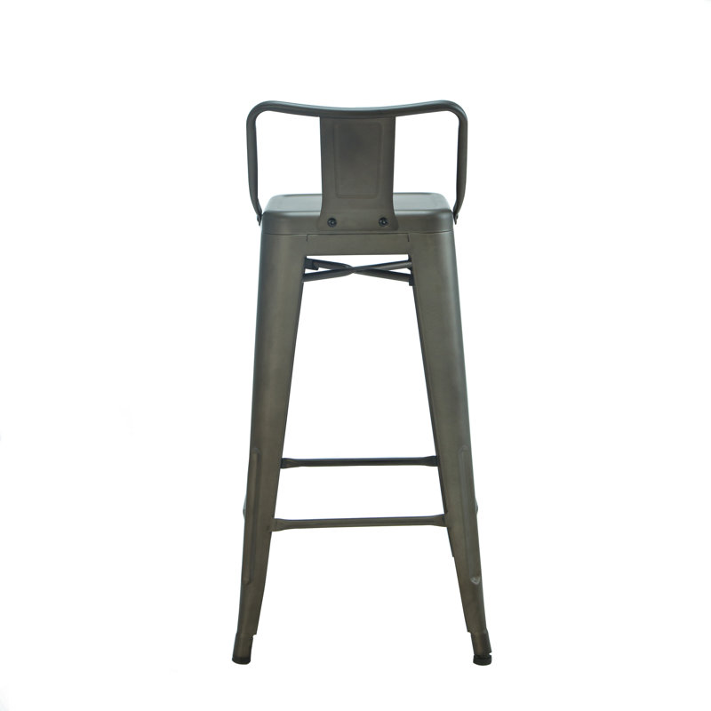 Alaoui Bar Stool, Bar Stool (30” Seat Height), Gunmetal Gray