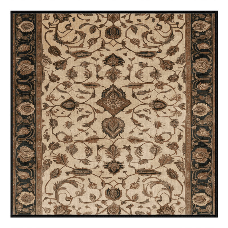 Tapis brun lavable à la machine, Carré 5 pi