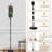 PeeNoke 68.5" Standing Floor Lamp Hand Painted Colorful Floral Hydrangeas Dark Dimmable Metal Pole Lamp with Linen Lampshade LED Bulb Included