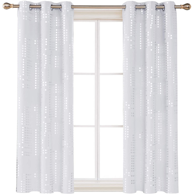 Carmacmoin Room Darkening Curtain Pair, White, 42" W x 63" L