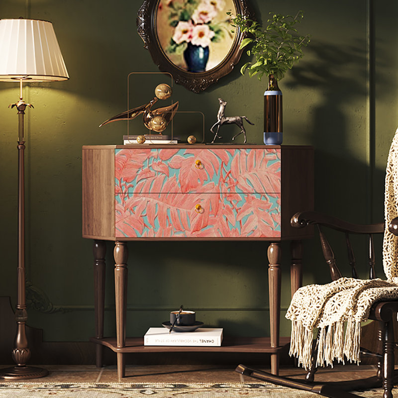 Buffet de rangement 33,5 po, Brun/rose