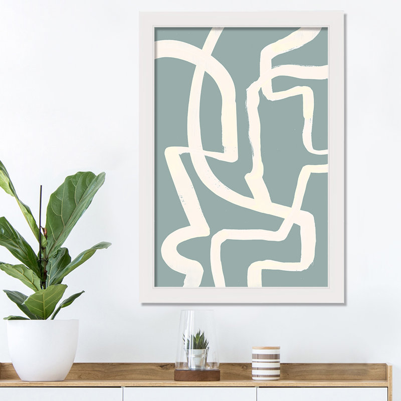 " Teal Brush Lines "