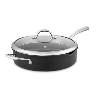 Good Food in partnership with Tower Hard Anodised Multi-Pan with Tempered Glass Lid, Pouring Lips, 10x Superior Ceramic Non-stick Coating, Induction Compatible
