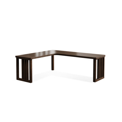 Light walnut L-Shaped Solid Wood desks