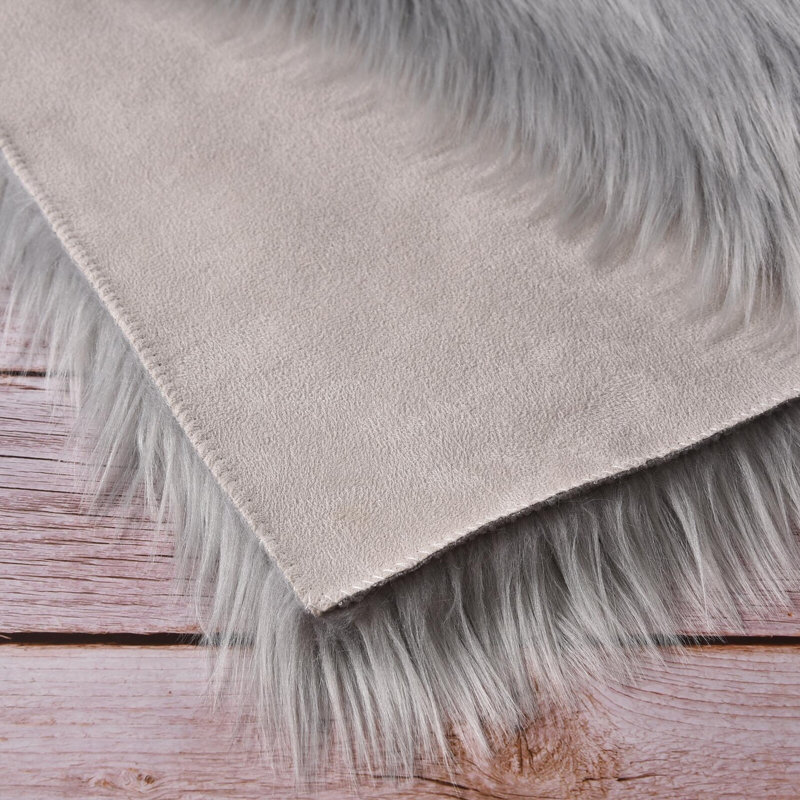 Glendine Faux Sheepskin Indoor Rug, Rectangle 10' x 12'