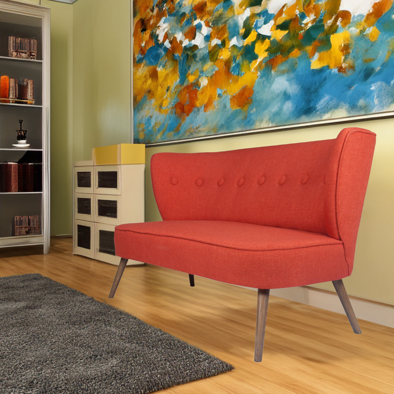 Causeuse 55,51 po, Carrelage rouge
