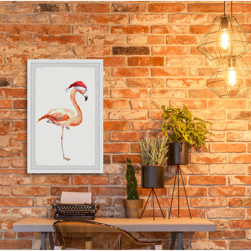 Christmas Flamingo - Single Picture Frame Painting, 45cm H x 38cm W x 3.81cm D