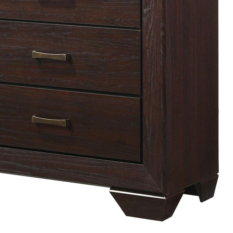Commode 6 tiroirs avec miroir cacao foncé, Cacao foncé