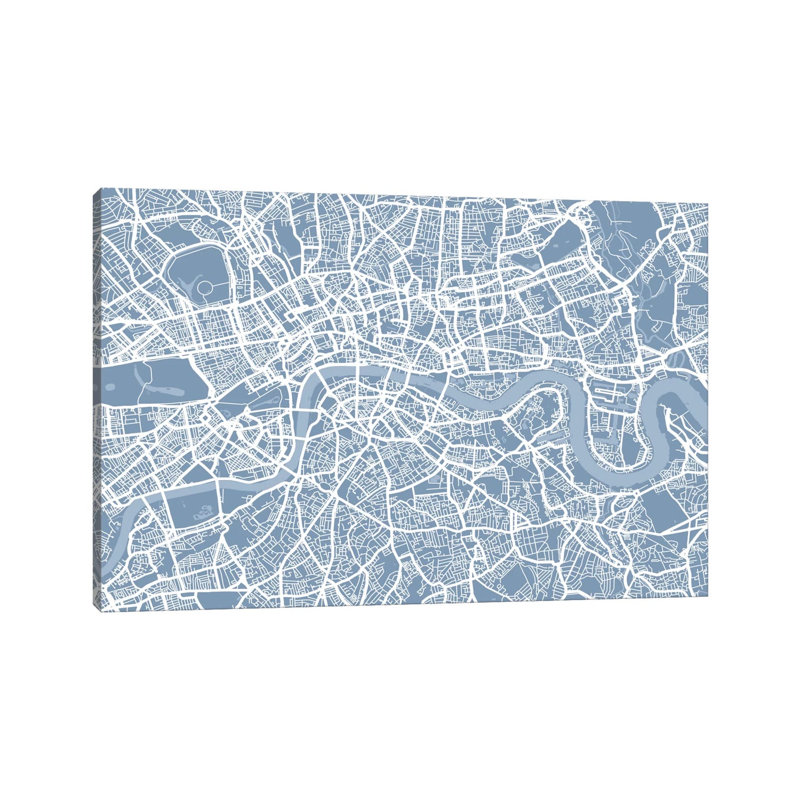 London Map II by Michael Tompsett - Wrapped Canvas Print, 20.32cm H x 30.48cm W x 1.91cm D