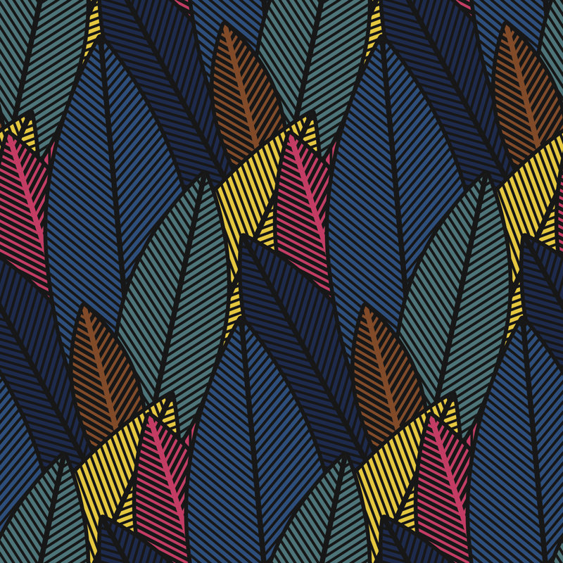 Colorful Jungle Plants by Cepera - Wrapped Canvas Print, 30cm H x 30cm W