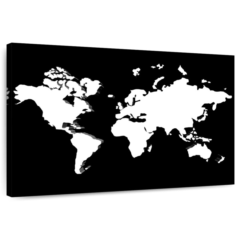 Carte du monde sombre Aliaz, H 20 po x l 30 po