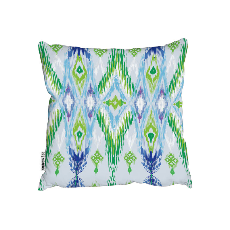 Indoor / Outdoor Ikat Square Throw Cushion, 45cm H x 45cm W