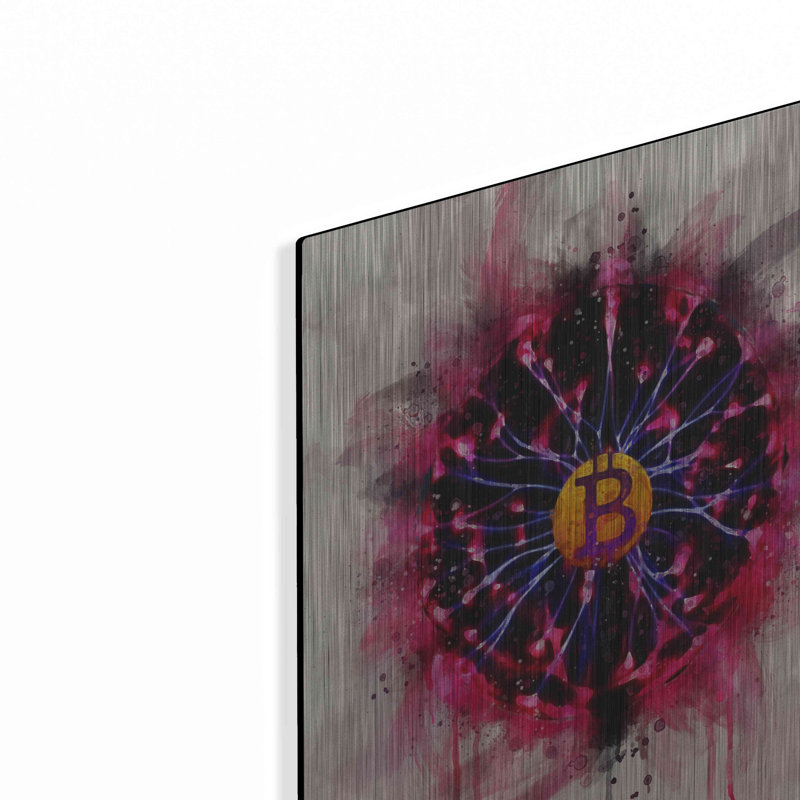 «Bitcoin future» par Surma et Guillen, art mural en métal, H 16 po x l 12 po