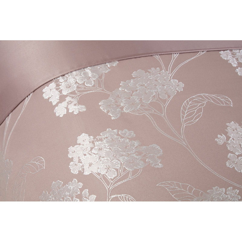 Blossom Satin Floral Bedding with Pillowcases, Blush Pink, Super King