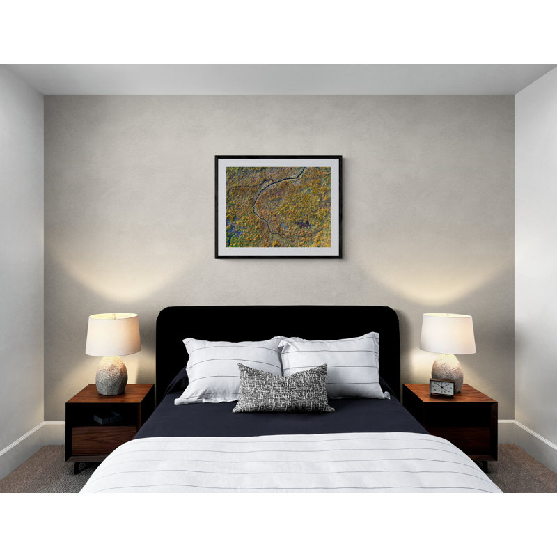 Paysage abstrait abstrait II par Frank Peters - photographie, H 25,25 po x l 31,25 po x P 0,88 po, Papier avec cadre noir