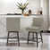 Aleksy Swivel Upholstered Counter Stool with Solid Wood Frame