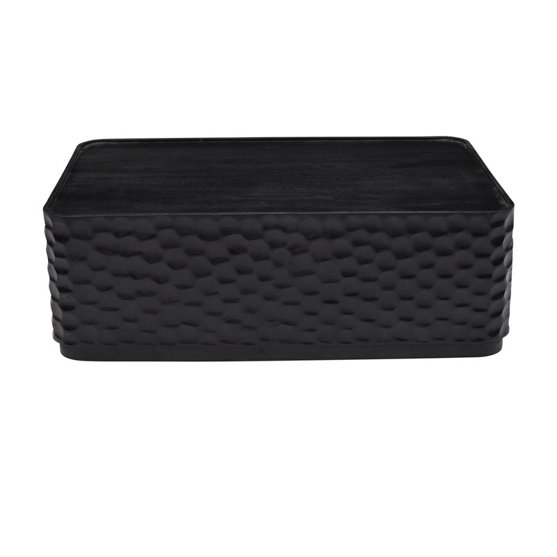 Table basse rectangulaire noire en bois massif, Noir