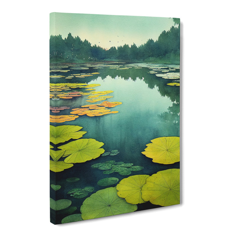 Watercolour Pond Vol.2 - Wrapped Canvas, 50cm H x 35cm W x 3cm D