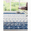 Tapis abstrait en polypropylène tissé à la machine Bradley-Joe en ivoire / bleu marine-1541758143