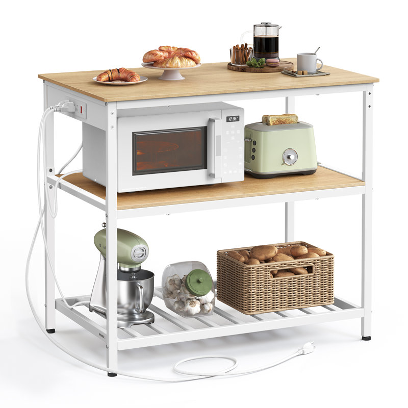Kitchen Island, Oak/White