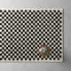 Walker Checkered Charcoal/Cream Shag Area Rug