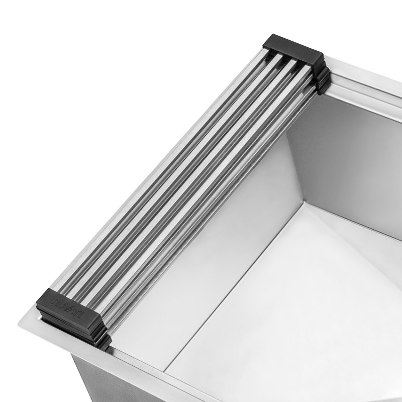 Stainless Steel Foldable Dish Drying Rack with Silicone Frame