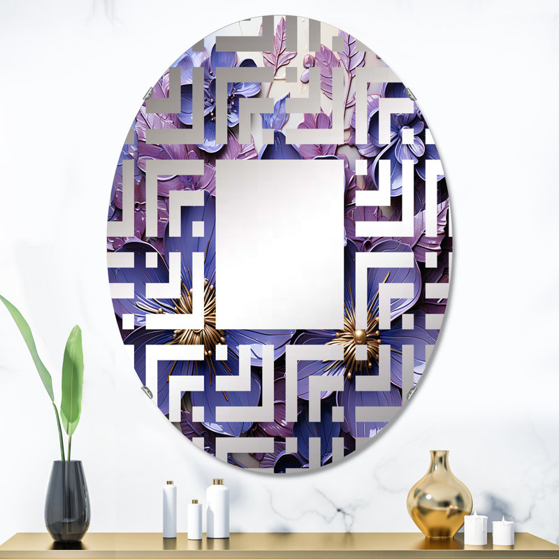 Royal Elegance II - Miroir décoratif labyrinthe | Ovale, 35,4 po x 23,6 po