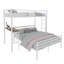 Structure de lit superposé simple au dessus d'un lit double en métal robuste avec échelle pratique et tablette de rangement, solution moderne pour économiser de l'espace pour les enfants et les adultes, assemblage facile, finition blanche, taille simple / double