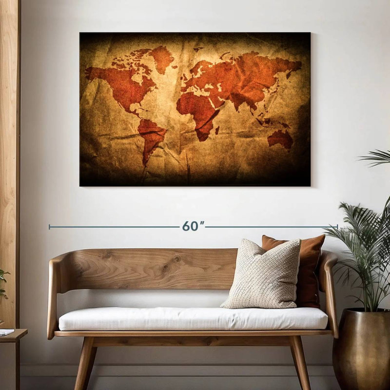 Aliaz Wrinkled World Map, 32" H x 48" W