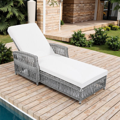 77.5" Long Reclining Chaise with Cushions