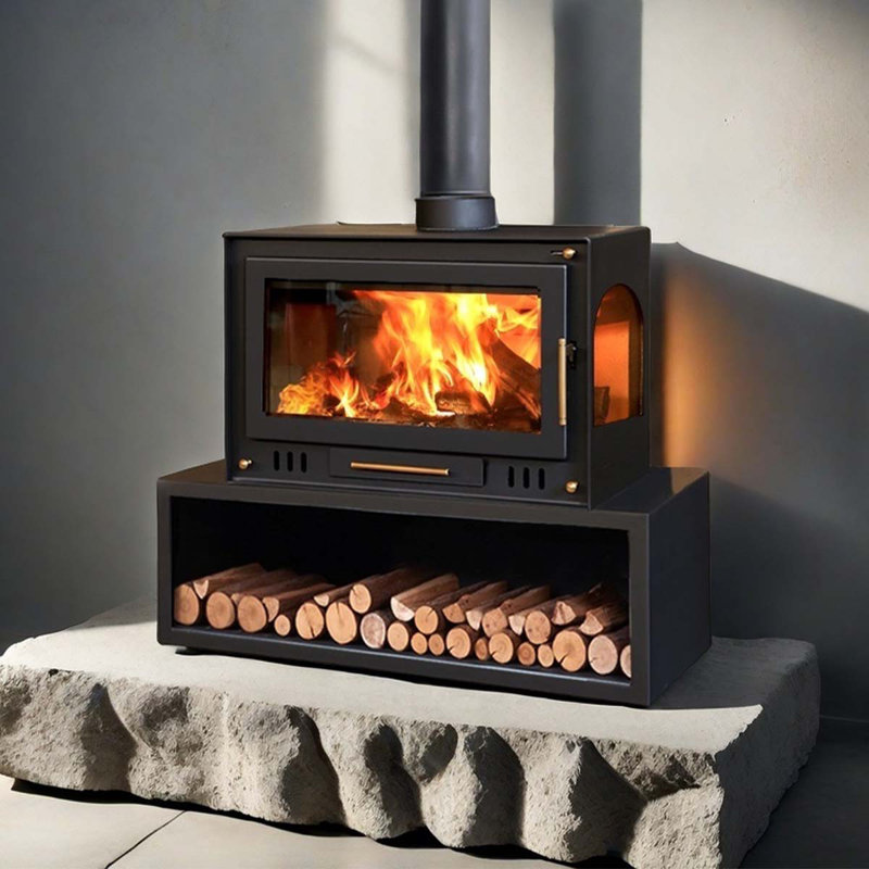 Can store firewood, domestic indoor wood fireplace